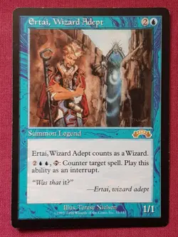 Magic The Gathering EXODUS ERTAI WIZARD ADEPT blue card MTG - Image 1