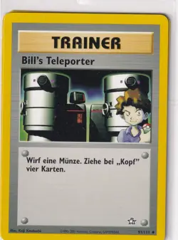 Pokemon Carte Trading Card Neo Genesis No. 91/111 Bills's Teleporter Allemand - Image 1