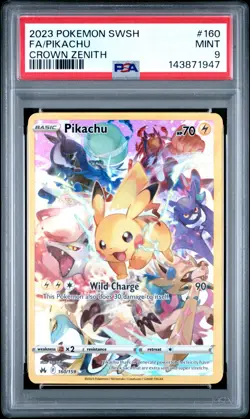 Pokemon Card English - Pikachu Secret Rare #160/159 CROWN ZENITH - PSA 9 - Image 3