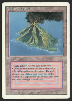 ***Volcanic Island (Indents)*** MTG Revised Magic Kid Icarus - Image 1