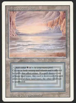 ***Underground Sea (Vertical Bend)*** MTG Revised Magic Kid Icarus - Image 1