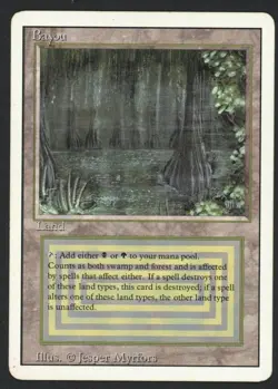 ***Bayou (Light Edge Bend)*** MTG Revised Magic Kid Icarus - Image 1