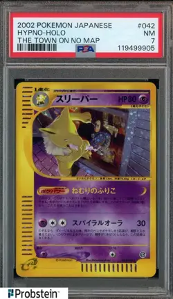 2002 Pokemon Japanese The Town On No Map #042 Hypno Holo PSA 7 NM - Image 1