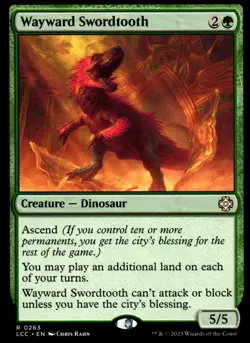 Wayward Swordtooth – Commander: The Lost Caverns of Ixalan 263 • R - Image 1