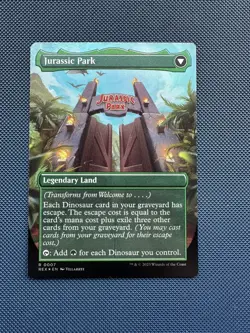 MTG Magic the Gathering REX Borderless Foil #7 Welcome to Jurassic Park World - Image 2