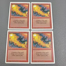 RED ELEMENTAL BLAST X4 MAGIC THE GATHERING REVISED VINTAGE MTG TRADING CARD #198 - Image 1