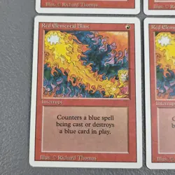 RED ELEMENTAL BLAST X4 MAGIC THE GATHERING REVISED VINTAGE MTG TRADING CARD #198 - Image 2