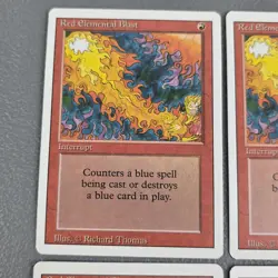 RED ELEMENTAL BLAST X4 MAGIC THE GATHERING REVISED VINTAGE MTG TRADING CARD #198 - Image 4