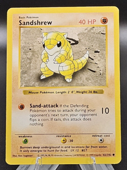1999 Pokemon Base Set Sandshrew Basic/Common #62 Shadowless NM - Image 1
