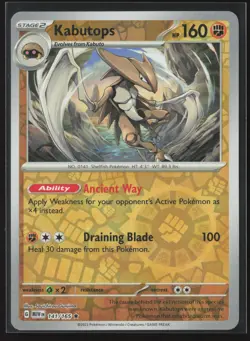 Kabutops Rare SV: Scarlet & Violet 151 141/165 NM Pokemon Card Reverse Holo - Image 1
