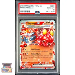 MAGCARGO EX 029 POKEMON TWM EN TWILIGHT MASQUERADE 2024 PSA 10 GEM MINT - Image 1