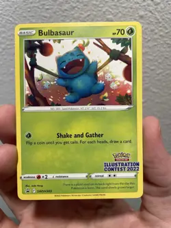 Pokemon TCG: Bulbasaur SWSH303 Black Star Promo Illustration Contest 2022 - LP - Image 3