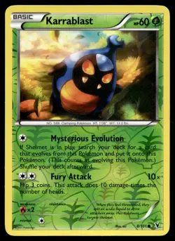 Karrablast 8/101 Pokemon Card Noble Victories Common Rev Holo 60 HP Near Mint R1 - Image 1