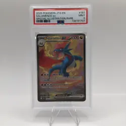 2025 Pokemon JTG EN Salamence ex #187 Special Illustration Rare PSA 9 - Image 1