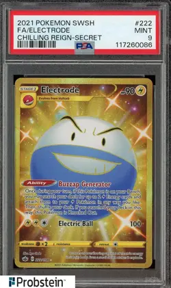 2021 Pokemon SWSH Chilling Reign #222 Electrode FA Secret PSA 9 MINT - Image 1