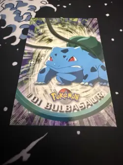 BULBASAUR #01, Series 1 - 2000, Topps TV Animation Chrome Pokemon Card Holo - Image 1