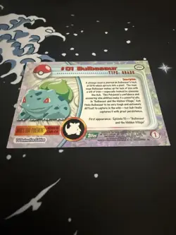 BULBASAUR #01, Series 1 - 2000, Topps TV Animation Chrome Pokemon Card Holo - Image 3
