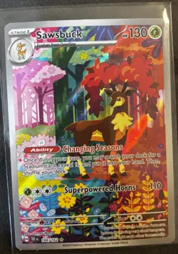 Pokemon 2024 SV05 Temporal Forces Illustration Rare Sawsbuck Holo #166 Ability - Image 1