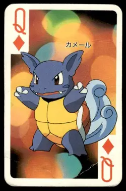 Wartortle Queen of Diamonds Televi-Kun Poker Card Pokemon Japanese ~ HP - Image 1