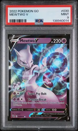 2022 MEWTWO V PSA 9 Pokemon Go #030 030/078 MINT - Image 1