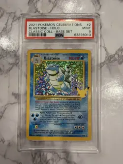 Pokemon Celebrations Blastoise Holo Card #2/102 Classic Collection, PSA 9 Mint - Image 1