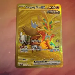 Gouging Fire ex 214/162 Temporal Forces Gold Holo NM Pokemon Card English - Image 1