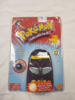 Vintage Pokemon Purple Pouch W/10 Marbles Butterfree, New, First Edition #12 - Image 1