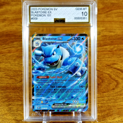 Pokemon SV 151 Blastoise EX 009/165 AGS Gem-MT 10 Holo Double Rare 2023 - Image 1