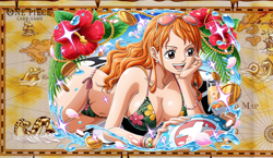 One Piece Hot Nami Bikini Treasure Map playmat Card Game Game Desk Playmat Mat - Image 1