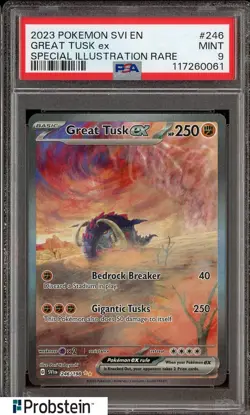 2023 Pokemon SVI EN #246 Great Tusk ex SIR PSA 9 MINT - Image 1
