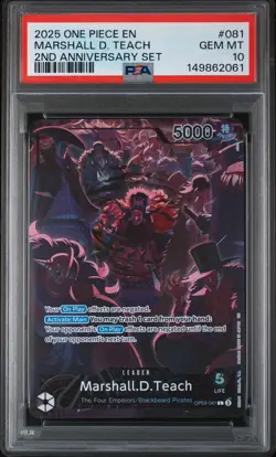 2025 ONE PIECE ENGLISH 2ND ANNIVERSARY SET OP09-081 MARSHALL D. TEACH PSA 10 - Image 1
