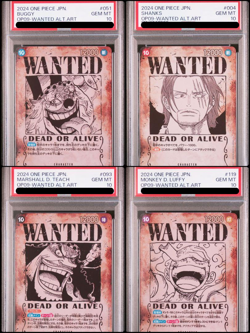 PSA 10 OP09 Wanted Card Complete set One Piece Card Emperors In The New World - Image 1