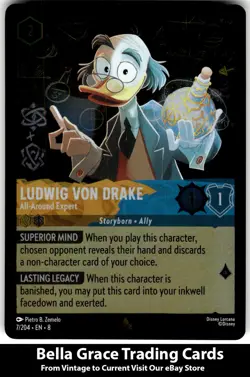 Ludwig Von Drake #7/204 Reign of Jafar Disney_lorcana Rare Foil - Image 1