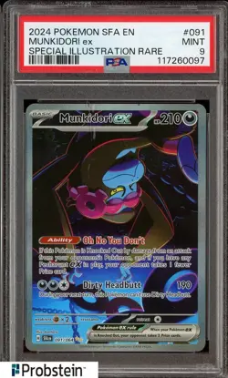 2024 Pokemon SFA EN #091 Munkidori ex SIR PSA 9 MINT - Image 1