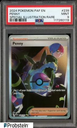 2024 Pokemon PAF EN #239 Penny SIR PSA 9 MINT - Image 1