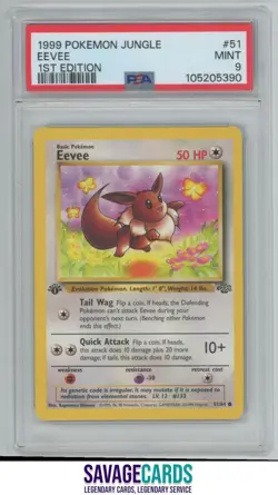 1999 Pokemon Classic - Jungle 1st Edition Eevee PSA 9 #51/64 - Image 1