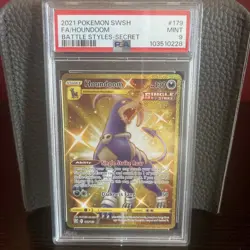 Pokemon TCG PSA 9 2021 Battle Styles 179/163 Houndoom Gold Full Art Secret Rare - Image 1