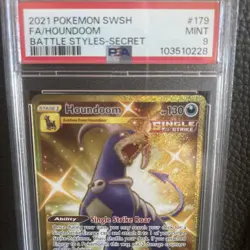 Pokemon TCG PSA 9 2021 Battle Styles 179/163 Houndoom Gold Full Art Secret Rare - Image 2