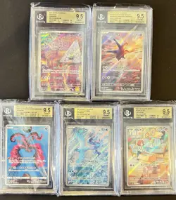 BGS 9.5 Pokemon Card 151 Japanese Ar Art Rare 5 Card Set Bulk Different Types - Image 1