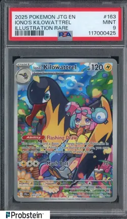 2025 Pokemon JTG EN #163 Iono's Kilowattrel IR PSA 9 MINT - Image 1