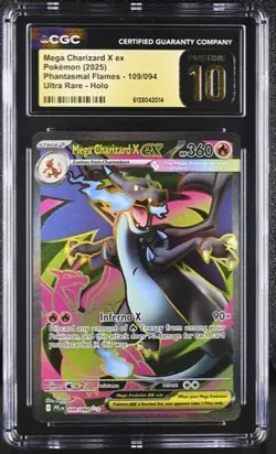 Pokemon Phantasmal Flames Mega Charizard X ex 109/094 CGC PRISTINE 10! - Image 1