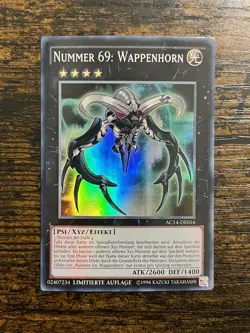 Number 69: Heraldry Crest AC14-DE016 Super Rare Lightly Played German Yu-Gi-Oh! - Image 1