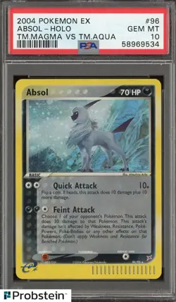 204 Pokemon Ex Tm Magma Vs Aqua #96 Absol Holo PSA 10 GEM MINT - Image 1