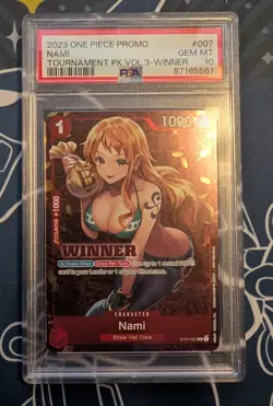 Nami (Tournament Pack Vol. 3) [Winner] ST01-007 One Piece Promotion Cards PSA 10 - Image 1