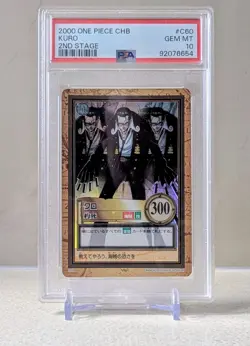 2000 One Piece Carddass Hyper Battle C60 Kuro 2nd Stage PSA 10 GEM MINT Bandai - Image 1