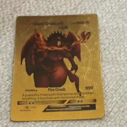 Charizard GX Gold Metal Pokemon Card 02/21 Fire Dragon 999 HP Collectible - Image 3