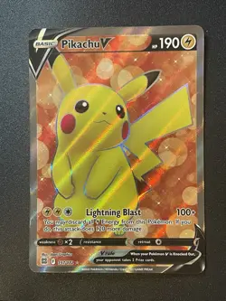 Pikachu V 157/172 Brilliant Stars NM Ultra Rare Full Art Pokemon Card Near Mint - Image 1