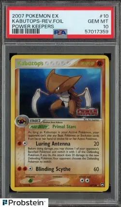 2007 Pokemon Ex #10 Kabutops Reverse Foil Power Keepers PSA 10 GEM MINT - Image 1