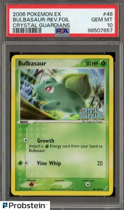 2006 Pokemon Ex Crystal Guardians #46 Bulbasaur Reverse Foil PSA 10 GEM MINT - Image 1