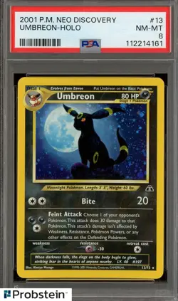 2001 Pokemon Neo Discovery #13 Umbreon Holo PSA 8 NM-MT - Image 1